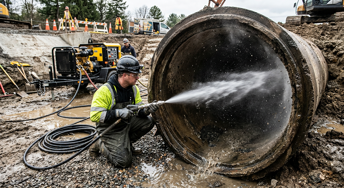 Hydrocurage haute pression pour débouchage de canalisation à Versailles 78
