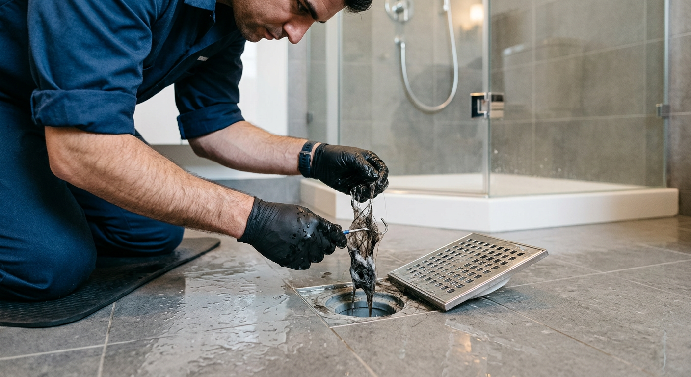 Débouchage de douche bouchée par un plombier à Versailles 78
